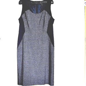 Sharagano Gray and Black Sheath Midi Dress